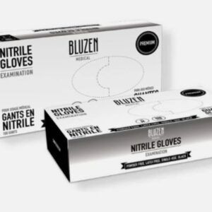 BLUZEN Nitrile Disposable Examination Gloves, Black, Small.
