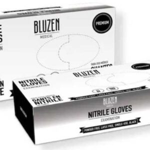 Bluzen Powder (Black)- Size Large free nitile examination gloves-1 Bx (100 gloves)