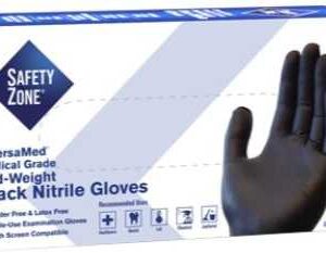 Safety Zone Black Medical Nitrile Exam Glove - Large-1 Box
