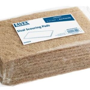 Lavex 9" x 6" x 1/4" Eco Light-Duty Sisal Scouring Pad - 10/Pack
