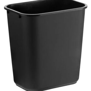 Lavex Black Rectangular Trash Can 28 Quart